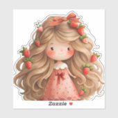Sticker Fraise mûre fille (Feuille)