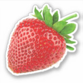 Sticker Fraise réaliste (Devant)