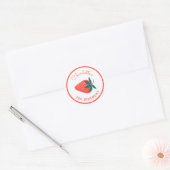 Sticker Fraise Rouge Round Faveur (Enveloppe)