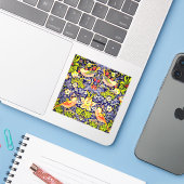 Sticker Fraise Thief Oiseaux William Morris (Ordinateur portable avec iPhone)