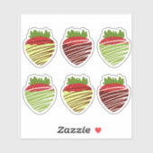 Sticker Fraises couvertes de chocolat de Matcha (Feuille)