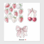 Sticker Fraises et cerises (Feuille)