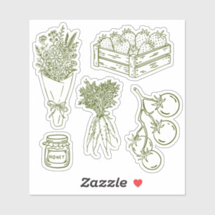 Sticker Fraises, Fleur, Tomates du Marché des Producteurs