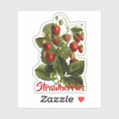 Sticker Fraises personnalisables (Feuille)