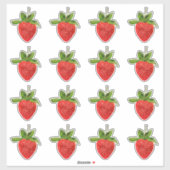 Sticker Fraises rouges (Feuille)