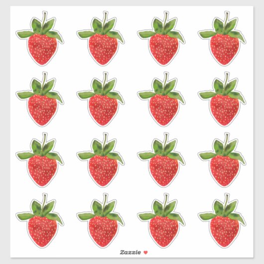 Sticker Fraises rouges (Feuille)