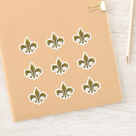 Sticker français élégant Gold Fleur de Lis (Carnet)