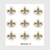 Sticker français élégant Gold Fleur de Lis (Feuille)