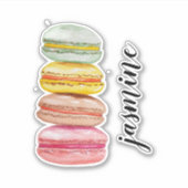 Sticker Français Macarons aquarelle peinte à la main (Devant)