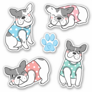 Sticker français mignon Bulldogs
