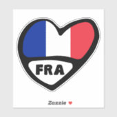 Sticker France Code Pays Coeur Drapeau, FRA (Feuille)