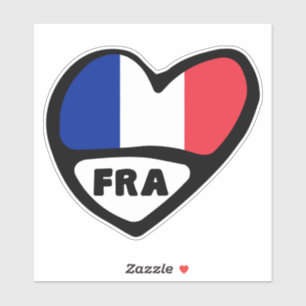 Sticker France Code Pays Coeur Drapeau, FRA