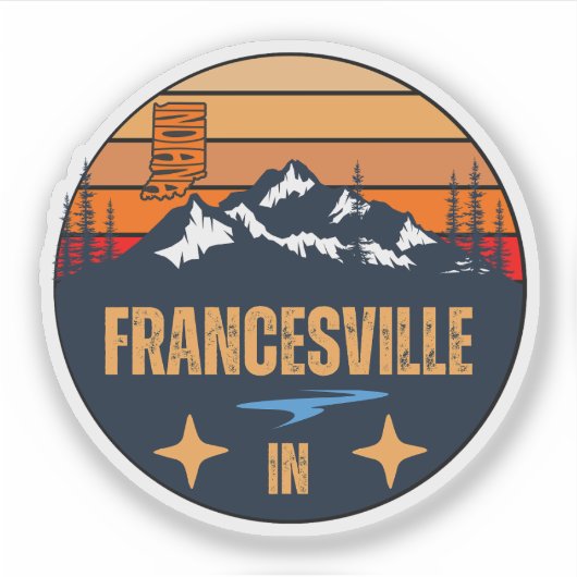 Sticker Francesville, Indiana (Devant)