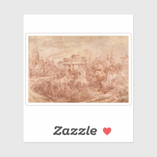 Sticker François Boucher - Paysage avec figures (Feuille)