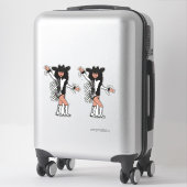Sticker Frange blanche noire de la danseuse occidentale #2 (Sur valise)