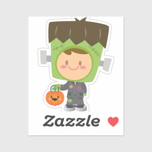 Sticker Franken Cute Frankenstein Enfants Halloween (Feuille)
