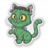 Sticker Frankenkitty - Cute Frankenstein Chat Halloween (Devant)