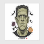 Sticker Frankenstein Halloween Illustration Déplaisante (Feuille)