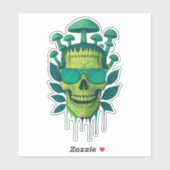 Sticker Frankenstein Mushroom Skull (Feuille)