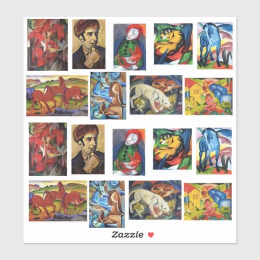 Sticker Franz Marc Art Paintings (Feuille)