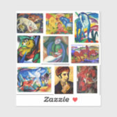 Sticker Franz Marc Peintures d'art (Feuille)