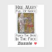 Sticker Frappez le diable au visage ! (Feuille)