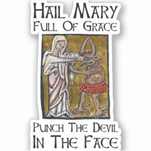 Sticker Frappez le diable au visage !