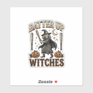 Sticker Frappez les sorcières Vintage Halloween Baseball D