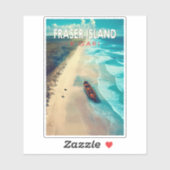 Sticker Fraser Island K'gari Australie Travel Art Vintage (Feuille)