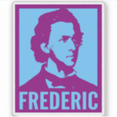 Sticker Frédéric Chopin Pop Art Portrait Coupe personnalis (Devant)