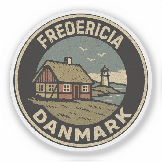 Sticker Fredericia, Danemark Danmark (Devant)