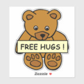 Sticker Free Hugs Teddy (Feuille)