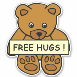 Sticker Free Hugs Teddy