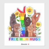 Sticker Free Mom Hugs Rainbow (Feuille)