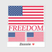 Sticker Freedom American Flag Decal Set de 3 (Feuille)