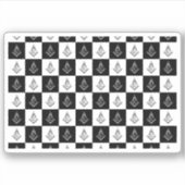 Sticker Freemason À damiers Motif (Devant)