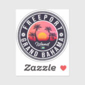 Sticker Freeport Bahamas Retro Sunset Souvenirs 60s (Feuille)