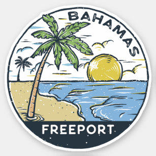 Sticker Freeport Bahamas Vintage