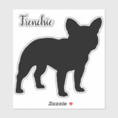Sticker French Bulldog Frenchie Silhouette Cute Chien Brev (Feuille)