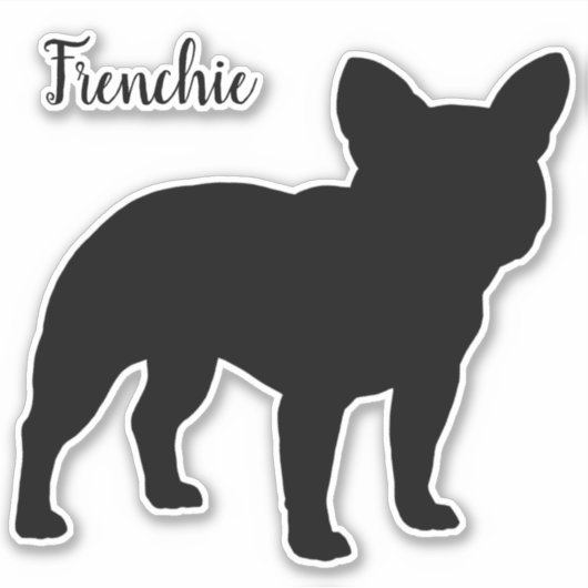 Sticker French Bulldog Frenchie Silhouette Cute Chien Brev (Devant)