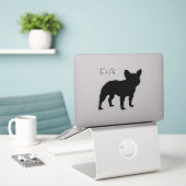 Sticker French Bulldog Frenchie Silhouette Cute Chien Brev (Ordinateur portable sur le bureau)