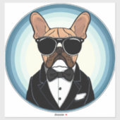 Sticker French Bulldog Funny Cute Art (Feuille)