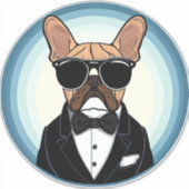 Sticker French Bulldog Funny Cute Art (Devant)