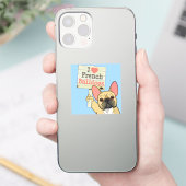 Sticker French Bulldog with Customizable Sign (Téléphone)