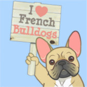 Sticker French Bulldog with Customizable Sign (Recto)