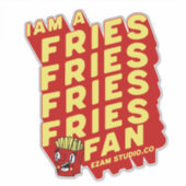 Sticker "French Fries Fan - Fun and Playing Design" (Devant)