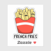 Sticker French Fries Funky Fast Food Pun (Feuille)