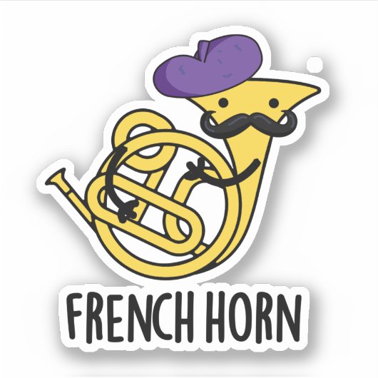 Sticker French Horn Funny Music Instrument Pun (Devant)