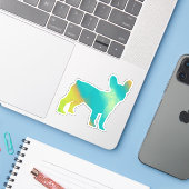 Sticker Frenchie (Ordinateur portable avec iPhone)