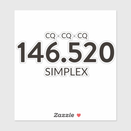 Sticker Fréquence radio de jambon à deux mètres (Feuille)